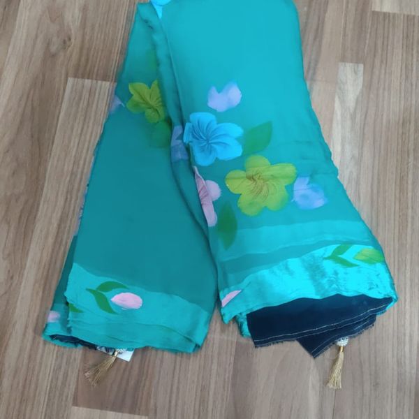 Chiffon. Brush Saree